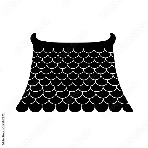 Black Shirt with White Scales Pattern.
