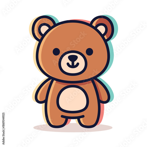 Cute Cartoon Bear Vector Illustration