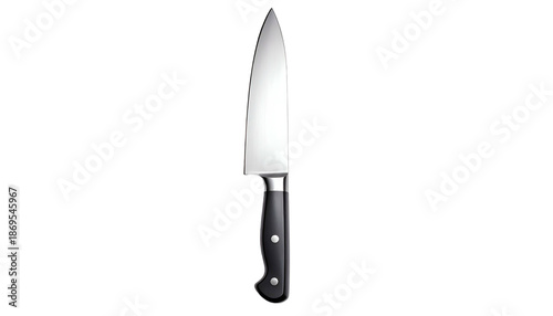 Wallpaper Mural A chef's knife, blade shiny, handle black, set against a stark, black backdrop. It's perfectly centered, suggesting utility and precision Torontodigital.ca