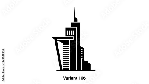 Black Silhouette of Modern City Buildings 19.
