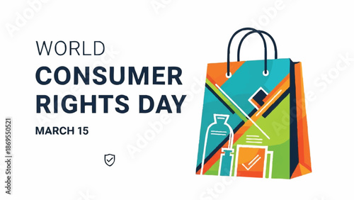 World Consumer Rights Day Celebration with Shopping Bag.