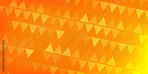 Gradient orange background on triangle pattern. Geometric abstract pixel background.