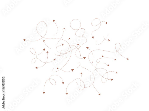 Abstract network connections with arrows on a representing global communication