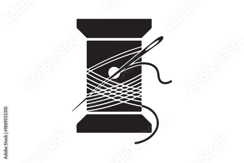 Spool of thread sewing simple design vector