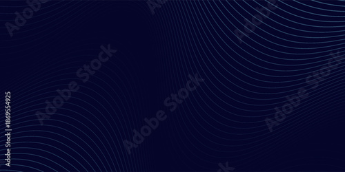 Dark abstract background with glowing wave. Shiny moving lines design element. Modern purple blue gradient flowing wave lines. Futuristic technology concept