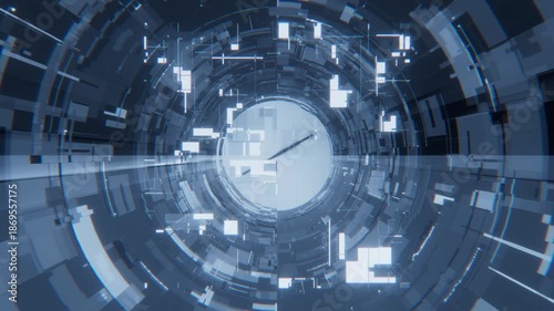 Digital Tunnel High-Tech Background Loop Animated
