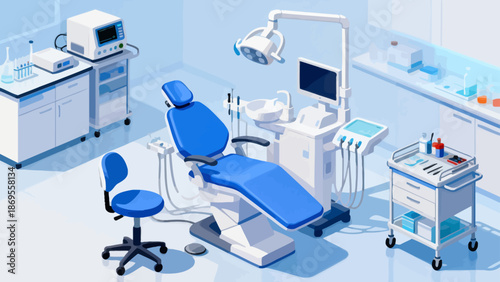 Dental clinic setup with equipment