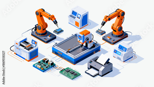 Industrial robotic assembly and manufacturing equipment