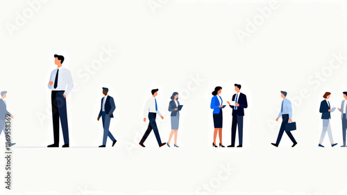 Business people in line