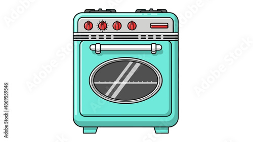 Vintage Oven Illustration, Cozy Home Environment, Graphic Design