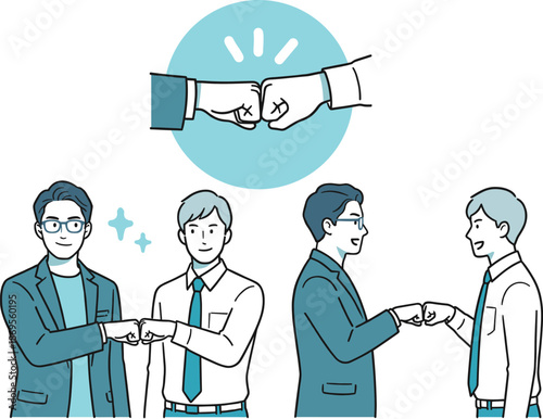 Business partners fist bumping to show mutual respect