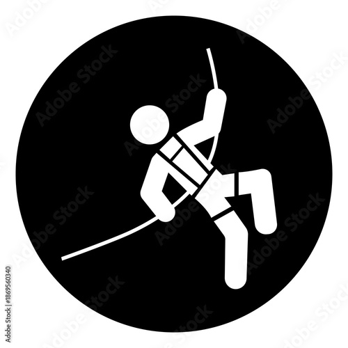 Safety Harness Required Symbol Sign, Vector Illustration, Isolated On White Background Label.EPS10