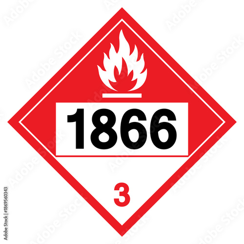 Resin Solution NOS UN1866 Symbol Sign, Vector Illustration, Isolate On White Background, Label.EPS10
