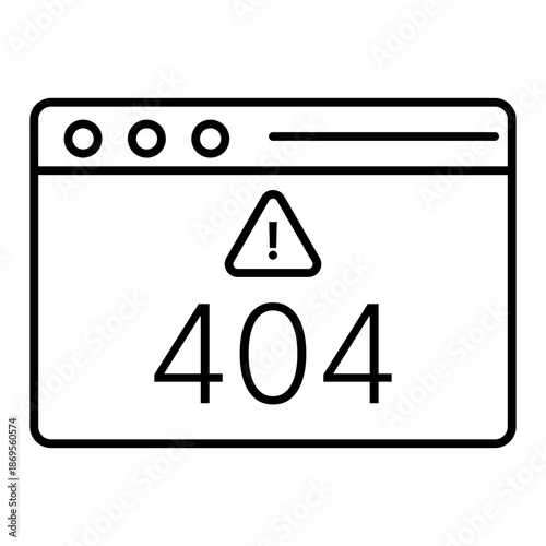 404 error line icon with editable stroke