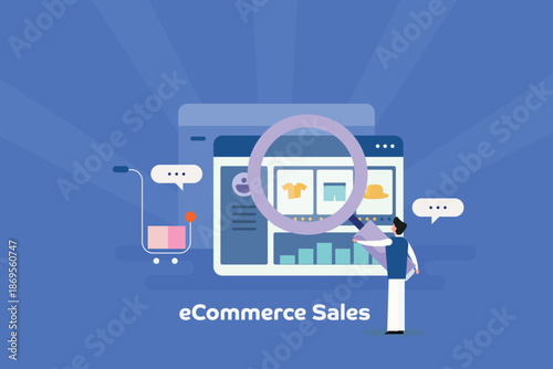 Business analyst with AI analytics detailed scrutiny of ecommerce sales data, optimize demand generation and enterprise scale growth.