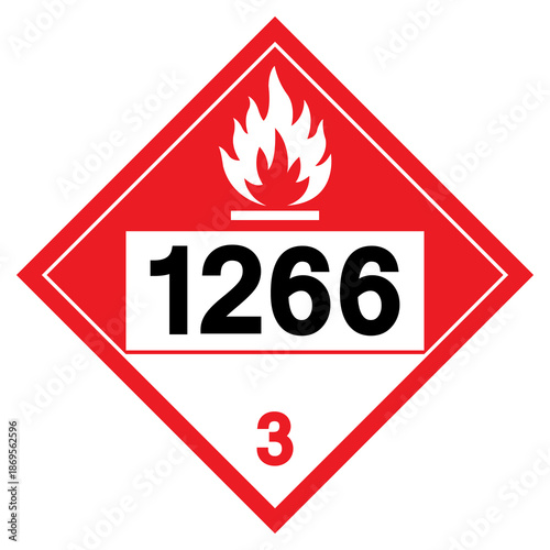 Flammable Liquid NOS UN1266 Symbol Sign, Vector Illustration, Isolate On White Background, Label.EPS10