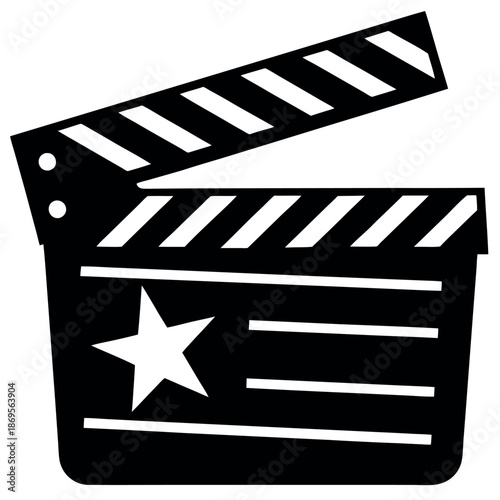 A movie clapboard silhouette symbolizing the gold