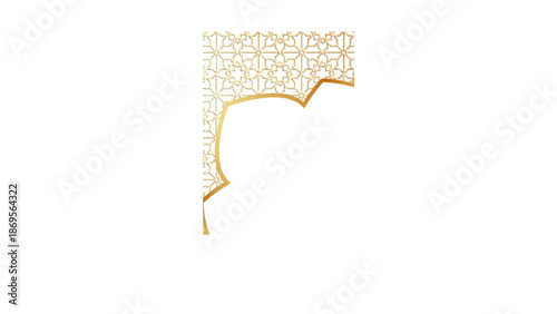 Luxury Islamic Corner Pattern Background with Gold Texture