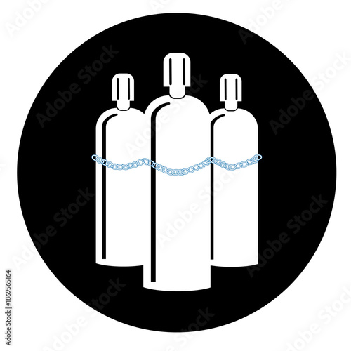 Chained Cylinders Symbol Sign, Vector Illustration, Isolate On White Background Label.EPS10