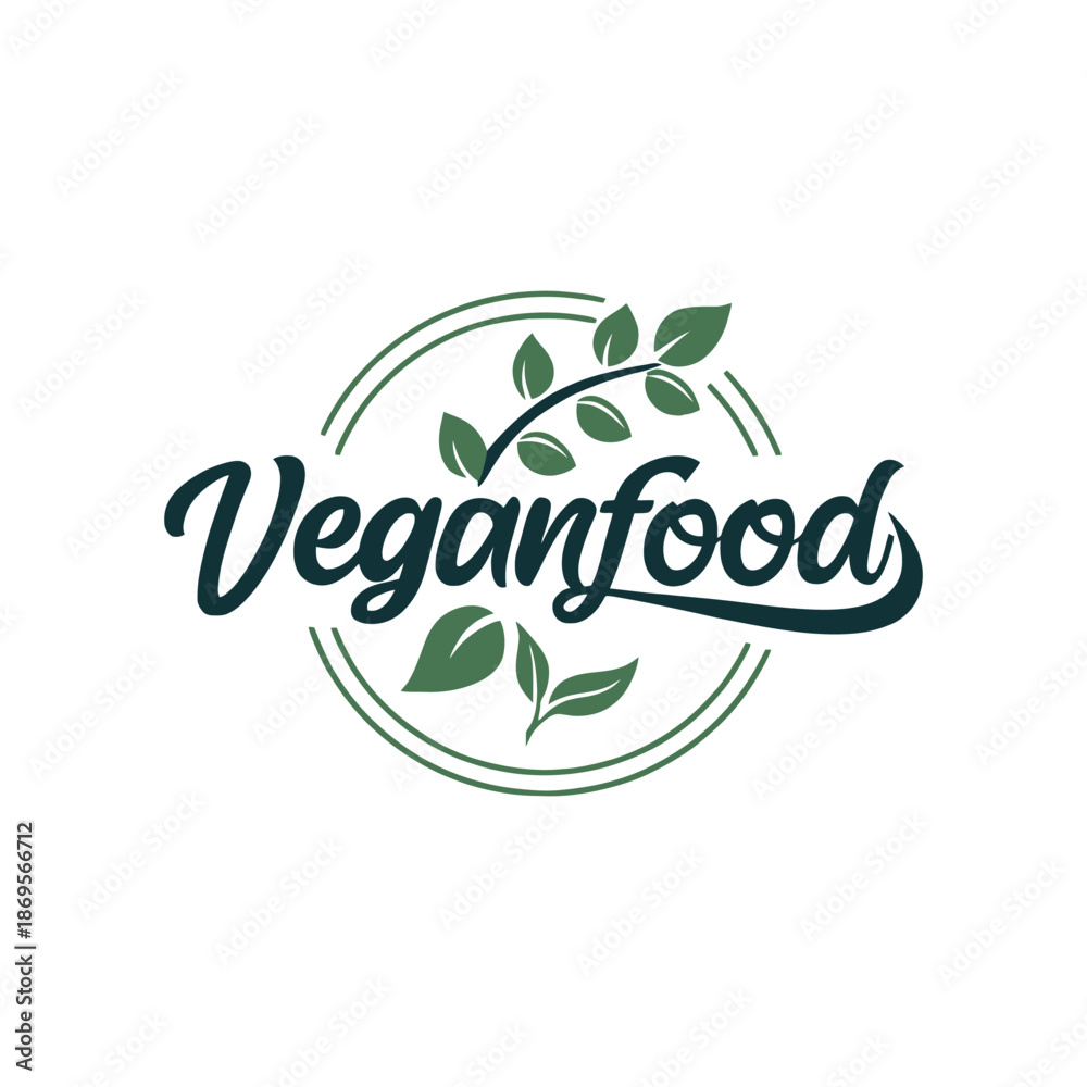 Fototapeta premium veganfood logo silhouette vector line art logo design