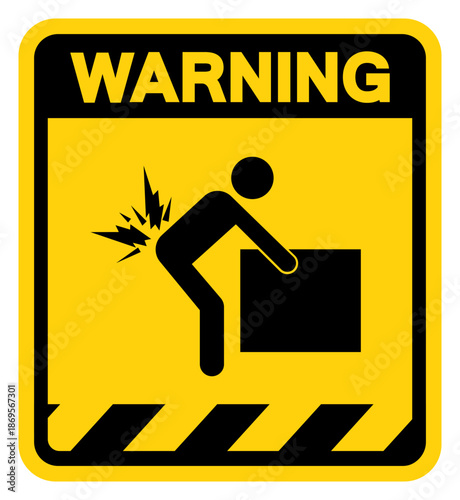 Lifting Hazard Warning Sign, Vector Illustration, Isolate On White Background Label. EPS10