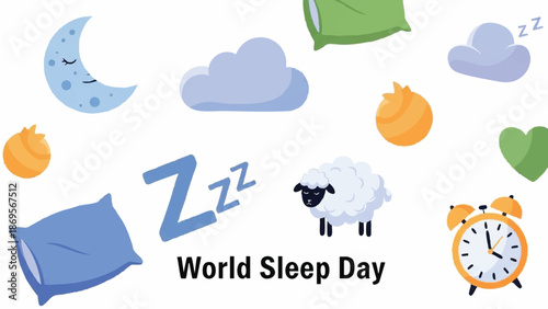 World Sleep Day Celebration with Sleepy Elements.