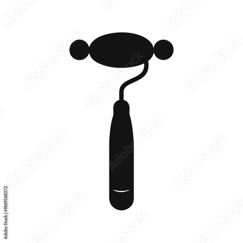 Face massager tool silhouette manual facial roller skincare device icon Vector illustration