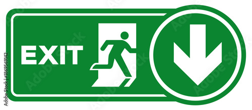 Exit Arrow Right Down Symbol Sign, Vector Illustration, Isolate On White Background Label. EPS10