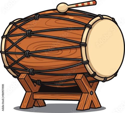Traditional Percussion Instrument Large Wooden Bedug Drum