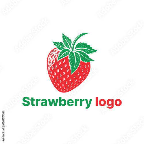 strawberry logo design silhouette vector line art logo design