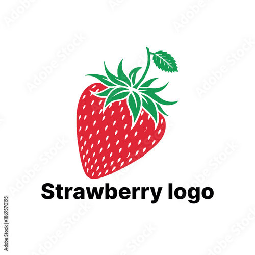 strawberry logo design silhouette vector line art logo design
