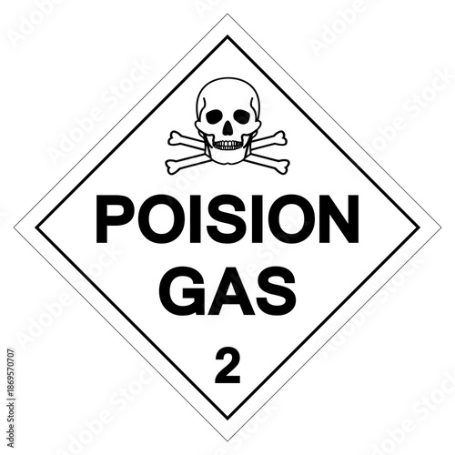 Poision Gas 2 Symbol Sign ,Vector Illustration, Isolate On White Background Label.EPS10