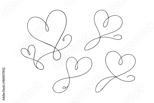 Continuous line drawing of a heart shape 