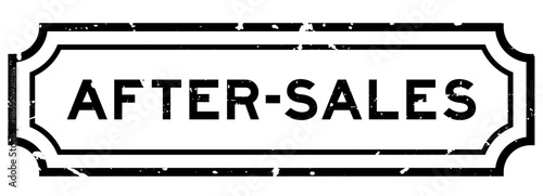 Grunge black after sales word rubber seal stamp on white background