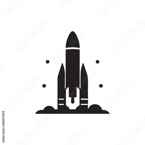 Rocket icon vector design symbol of innovation and technology.