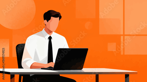 Man working on laptop at desk