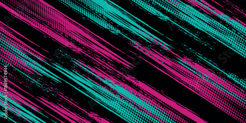 Car sticker wrap banner abstract sporty lines pink blue greenish grunge color combination brush storm thunder modern pattern racing motorsport. eps10.