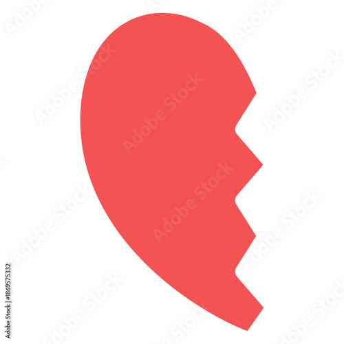 찢어진 하트 반쪽 일러스트