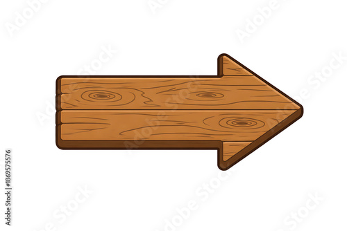 Wooden Arrow Direction Sign Isolated