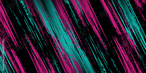 Car sticker wrap banner abstract sporty lines pink blue greenish grunge color combination brush storm thunder modern pattern racing motorsport. eps10.