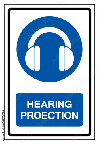 Hearing Protection Symbol Sign, Vector Illustration, Isolated On White Background Label. EPS10