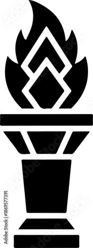 Flaming Torch Silhouette Icon