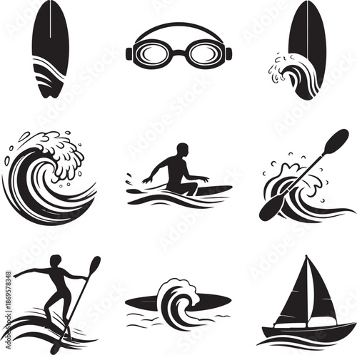 Surf, water, sport, wave, ocean, swimming, summer, boat, sea, beach, activity, paddle, board, active, vacation