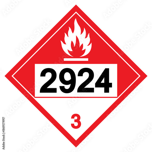 Flammable Liquid NOS UN2924 Symbol Sign, Vector Illustration, Isolate On White Background, Label.EPS10