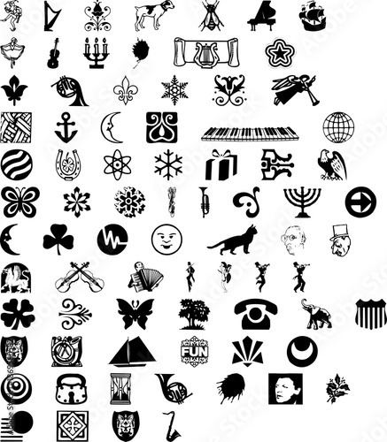 Foto Miscellanea of ​​different symbols, rare vintage set