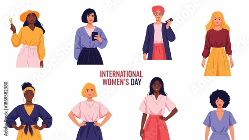 Diverse group of women celebrating International Womens Day together.