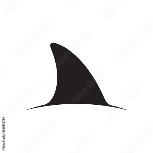 Shark fin vector flat illustration design on white background