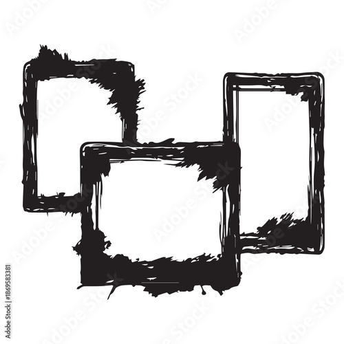 Frame set isolated on white background. Vector illustration.