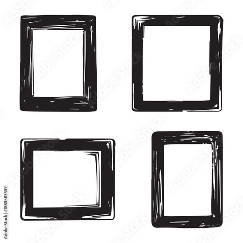 Frame set isolated on white background. Vector illustration.