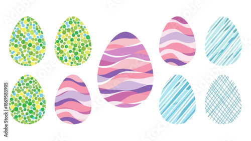 Vibrant Easter eggs with colorful patterns and designs